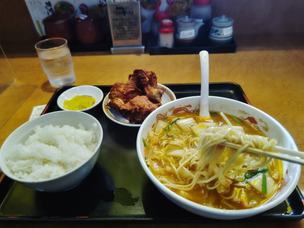 「スタミナセット（小）１０８０円唐揚げ」@天理スタミナラーメン 本店の写真