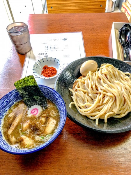 「つけ麺並盛+味玉+海老辛味」@TSUKEMEN-HUKUの写真