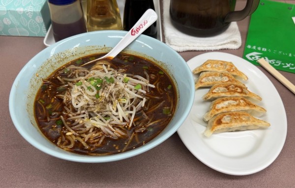 「台湾ラーメン 餃子」@くるまやラーメン おゆみ店の写真