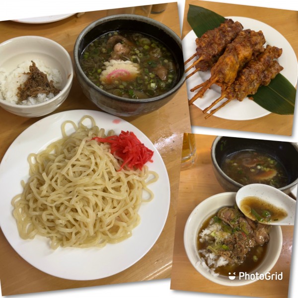 「【7月限定】鴨ねぎ南蛮つけ麺 ③（鴨もも串唐揚げ2本付き）」@MENYA 食い味の道有楽の写真