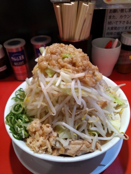 「ラーメン＋野菜W＋油W」@用心棒 市ヶ谷飯田橋の写真