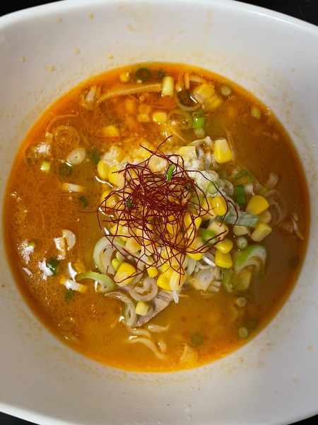 「ミルクみそラーメン 中太会津麺」@牛乳屋食堂の写真