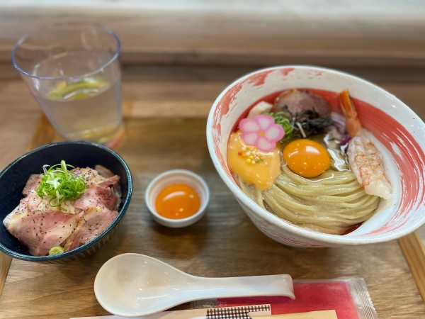 「ETM大盛り+ローストポーク丼ミニ」@えびそば 緋彩の写真