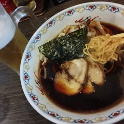 ランチセット 盛岡醤油老麺＋生ビール(1,000)