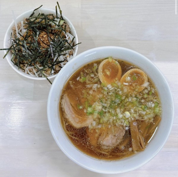 「特製中華そば  辛味ご飯」@中華そば ふくみみの写真