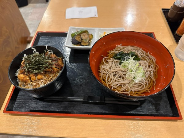 「ミニヒレソースかつ丼と冷たいそば890円」@田舎料理しおんの写真