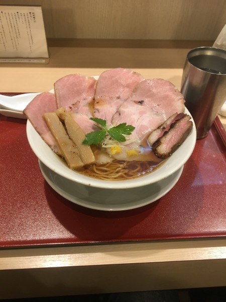 「金色貝そば　レアチャーシュー増し」@燃えよ麺助の写真