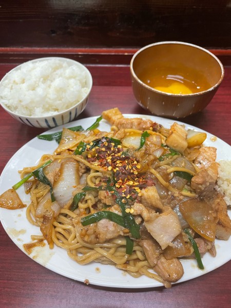 「皿スタ満 ニンニク 小ライス」@元祖スタミナ満点らーめん すず鬼の写真