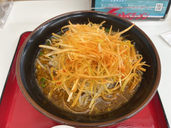 「大盛たいわんラーメン　辛みねぎ」@くるまやラーメン 浦和田島店の写真