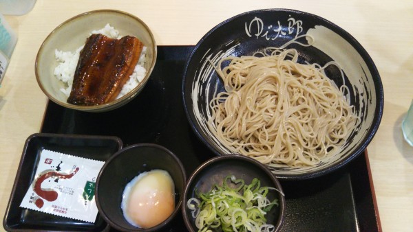 「（数量限定）ミニうな丼セット、温玉(クーポン)」@ゆで太郎 淡路町店の写真