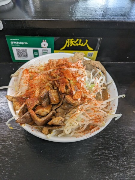 「ホルモンラーメン」@豚仙人 天王町店の写真