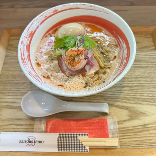 「ハーブ香るトマトの冷やし濃厚えびそば」@えびそば 緋彩の写真