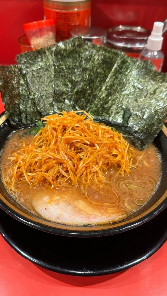 「ラーメン中盛海苔増し辛ネギトッピング」@環2家 川崎店の写真
