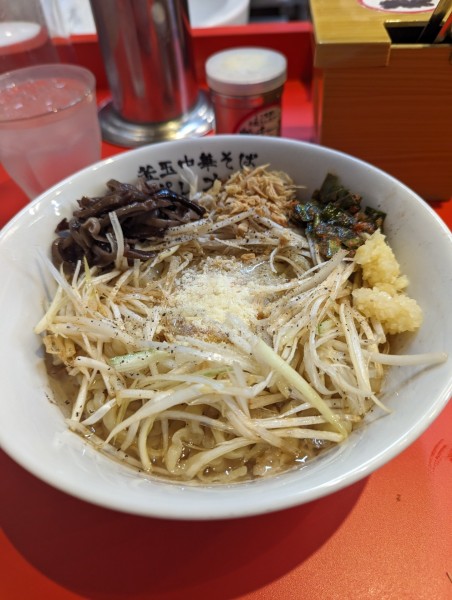 「釜玉中華そば(大)」@釜玉中華そば ナポレオン軒 京急蒲田店の写真