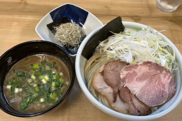 「豚骨地鶏魚介つけ麺 中盛り+のり+とろろ昆布+ねぎ」@麺処 有彩の写真