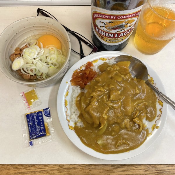 「セット半カレー」@めん殿の写真