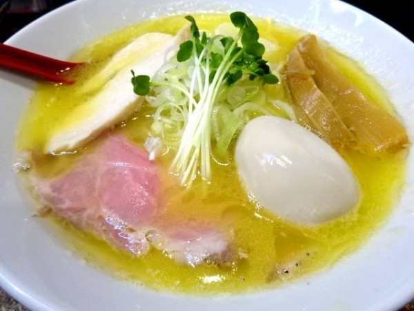 「鶏白湯SOBA(塩)(858円)+味付玉子(132円)」@鶏SOBA新之助の写真