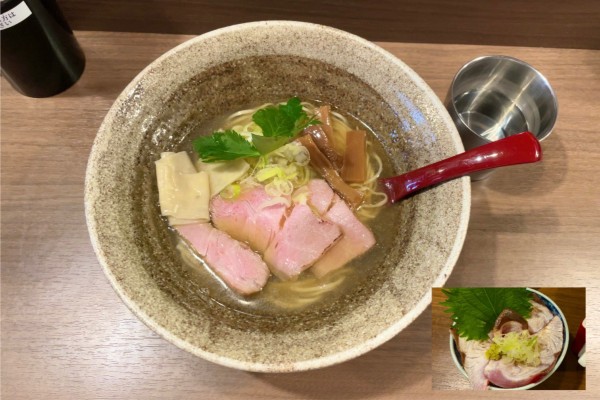 「鶏と魚だし & カンパチの炙り丼」@がふうあんの写真