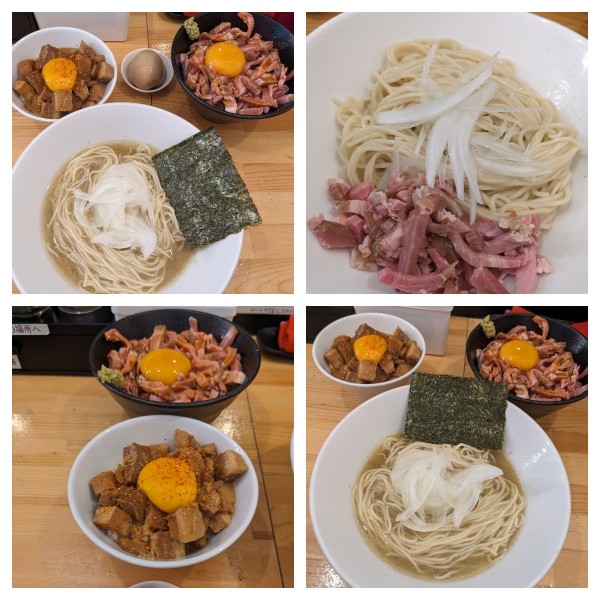 「冷やしらーめん塩➕和え玉冷➕コロチャーシュー丼➕ブタメシ」@煮干らーめん 川むらの写真