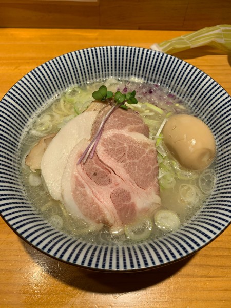 「味玉貝だしラーメン＋ネギ」@貝だし麺 きた田の写真