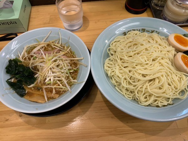「ネギつけ麺中盛(味付玉子)」@ラーメンショップ 矢吹店の写真