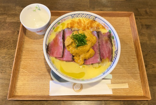 「限定とうもろこしと生ウニの冷製麺 & 白飯小」@自家製麺と定食 弦乃月の写真