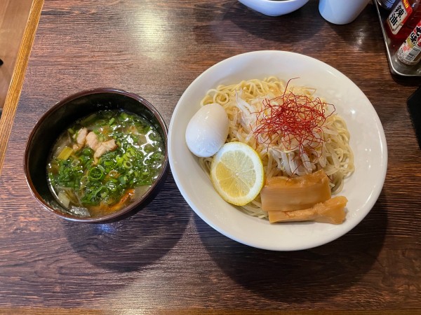 「【限定】ネギ塩豚カルビつけ麺」@麺屋 真心の写真