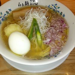 柚子おろし塩ラーメン味玉のせ、大盛、紫玉葱