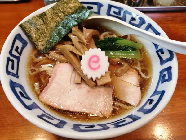 「中華そば　　750円　メンマ　100円」@手打ち中華そば 竹の助の写真