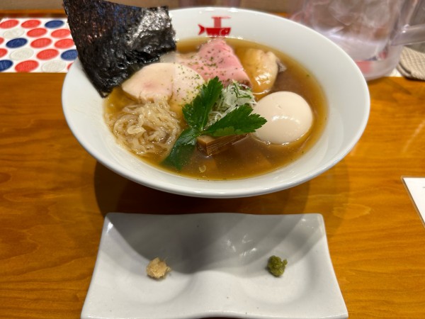 「鯛塩ラーメン1200円、煮卵200円」@瀬戸内ラーメン めで鯛の写真