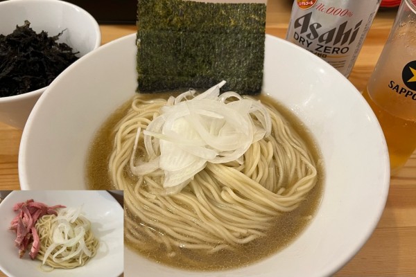 「【限定】冷やしらーめん 正油+岩のり+冷やし和え玉」@煮干らーめん 川むらの写真