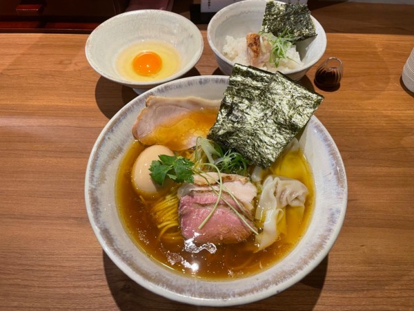 「特上醤油らぁめん ¥1400 地鶏のTKG ¥350」@Japanese Ramen 五感の写真