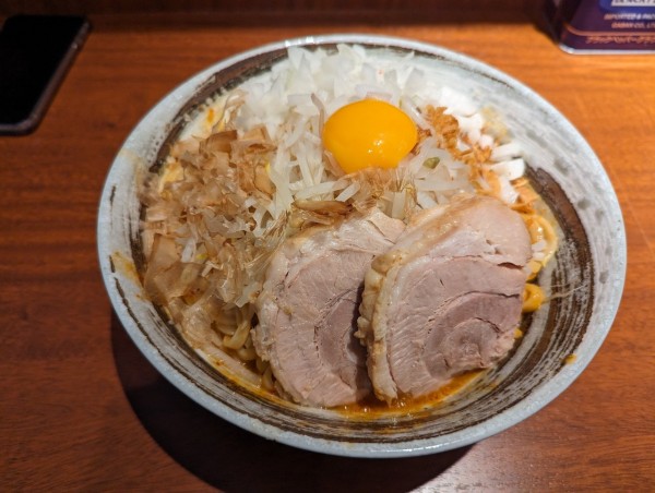 「みそラーメン　汁なし　たまねぎ」@麺屋づかちゃん 港南台店の写真