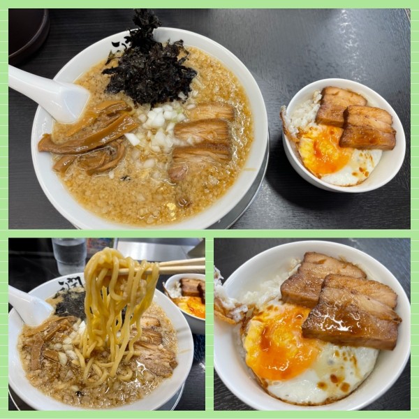 「中華そば＋チャーシューエッグ丼 1050円」@燕三条らーめん潤 中山店の写真