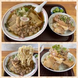ラーメン 600円・半チャーシュー丼 300円
