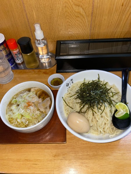 「豚しゃぶ魚醤つけそば大盛味付玉子¥1,290円(数量・期間限定)」@麺屋 白神の写真
