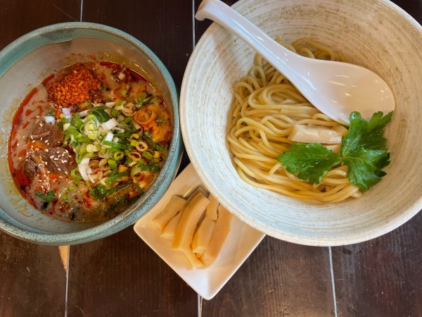 「辛味噌つけ麺 軟白ネギ 柚子塩メンマ¥1,400」@札幌つけ麺 風棶堂の写真