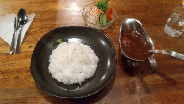 「ジャポネカレー700円、カレーセット300円」@チャップリン喫茶の写真