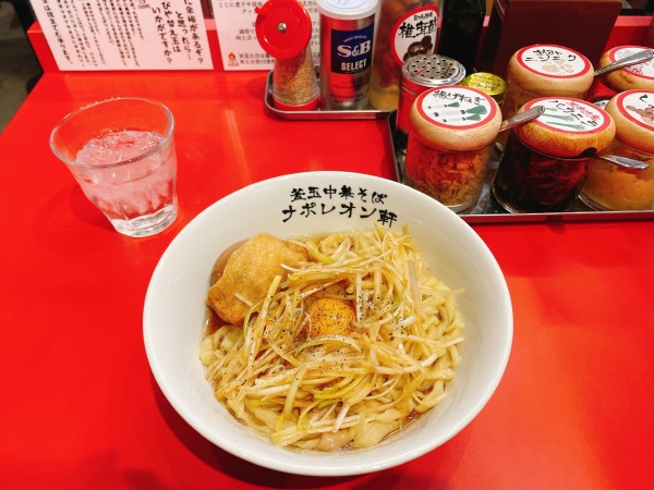 「釜玉中華そば＋玉袋」@釜玉中華そば ナポレオン軒 京急蒲田店の写真