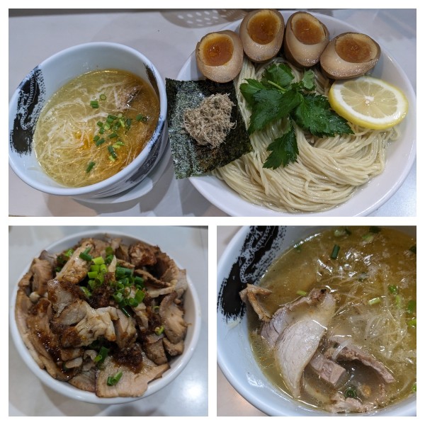 「【限定】昆布水淡麗塩つけ麺➕チャーシュー丼」@麺屋 扇 SENの写真