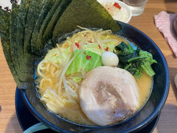 「ラーメン（味噌）＋ 海苔増し」@横浜家系ラーメン 晴天家 十日市場店の写真