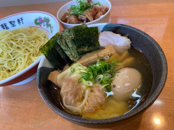 「特製塩つけ麺＋チャーシュー丼」@龍聖軒の写真