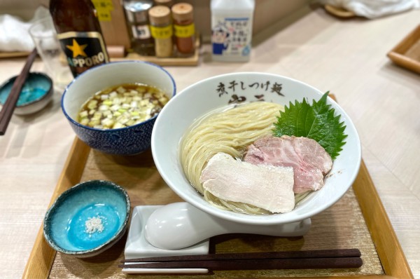 「【限定】昆布水つけめん（醤油&鶏油）¥1000、中盛り¥100」@煮干しつけ麺 宮元の写真
