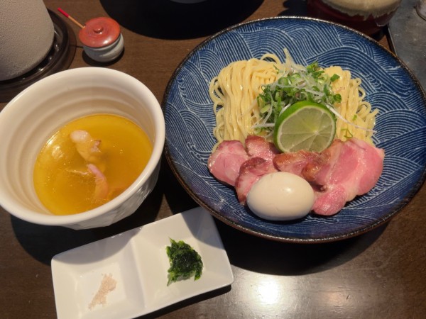 「つけ蕎麦 塩＋釜焼きチャーシュー2枚」@麺や 虎徹の写真