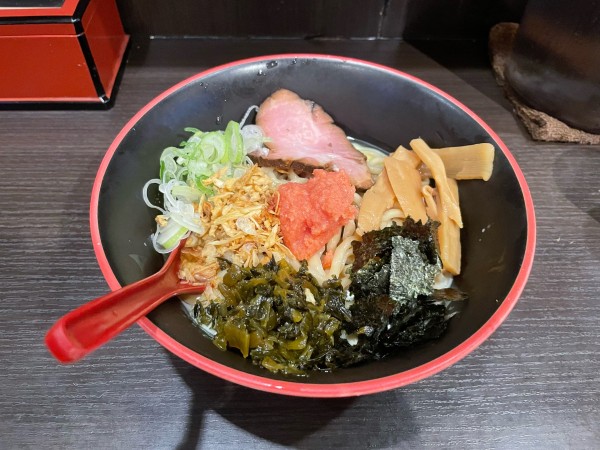 「冷やし豆乳高菜明太まぜそば」@三鷹食堂いなりの写真