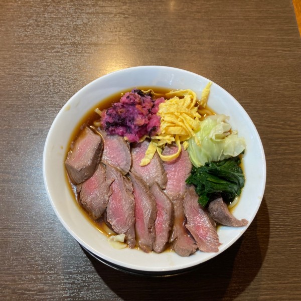 「冷・鹿骨スープの香露マタギそば【梅しそおろし】」@麺創 なな家の写真