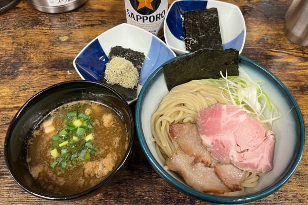 「豚骨地鶏魚介つけ麺+のり+とろろ昆布」@麺処 有彩の写真