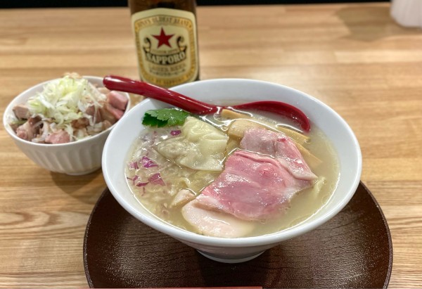 「白だししなそば¥850、チャーシュー飯¥300」@手打ち正麺 Hachimitsuの写真