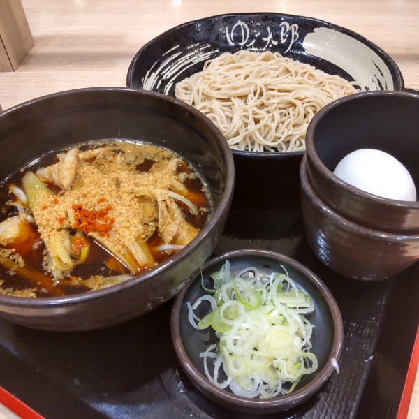 「【期間限定】肉茄子せいろ（￥650）＋温泉玉子（クーポン）」@ゆで太郎 船橋南口店の写真