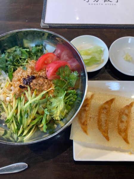 「【平日限定】麻辣担々冷やし中華、餃子セット」@野方餃子の写真